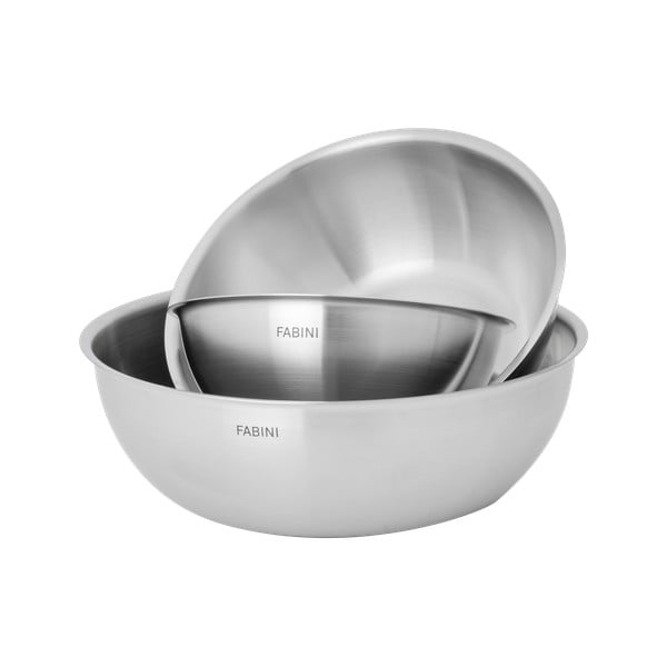 Sudraba krāsas nerūsējošā tērauda bļodas (3 gab.) ø 25,5 cm Lucca 3.0 – FABINI-image-3