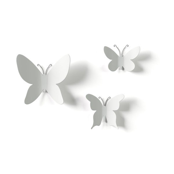 9 baltu 3D sienas dekoru komplekts Umbra Butterflies-image-4
