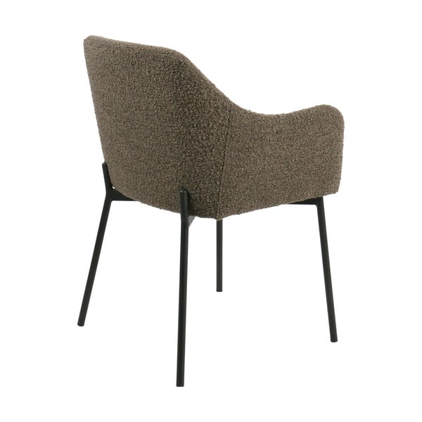 Brūns polsterēts ēdamistabas krēsls ar roku balstiem Melilla – House Nordic-image-4