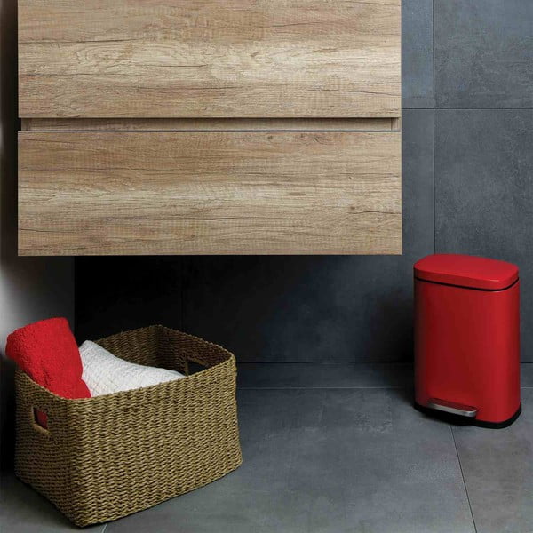 Sarkana tērauda atkritumu tvertne ar pedāli 5 l   Akira – Spirella-image-1