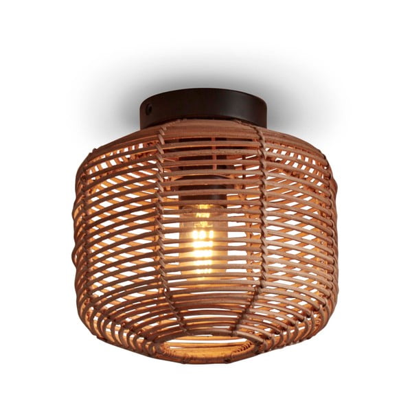 Dabīga toņa griestu lampa ar rotangpalmas abažūru ø 25 cm Tanami – Good&Mojo