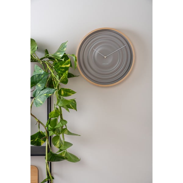 Bēšs sienas pulkstenis Karlsson Ribble, ø 31 cm-image-1