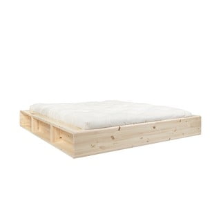 Divguļamā gulta no masīvkoka ar uzglabāšanas vietu un futona matraci Comfort Mat Karup Design Ziggy, 180 x 200 cm