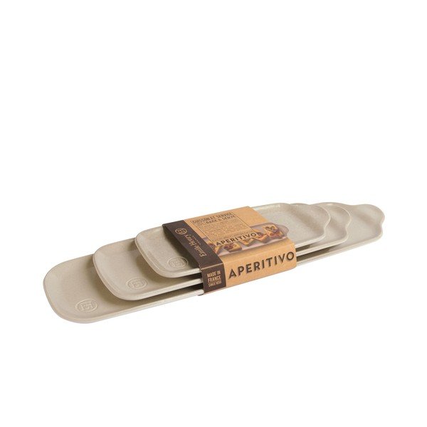 3 stūrainu pelēku servēšanas paliktņu komplekts Emile Henry Aperitivo-image-1