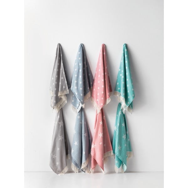 Pasteļzils pleds ar kokvilnu Euromant Stars, 140 x 160 cm-image-2