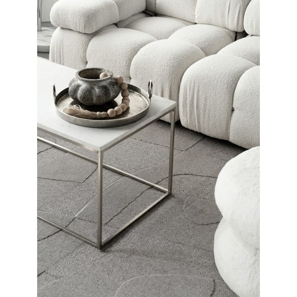 Pelēks vilnas paklājs 200x300 cm Morphic Botanica – Agnella-image-4