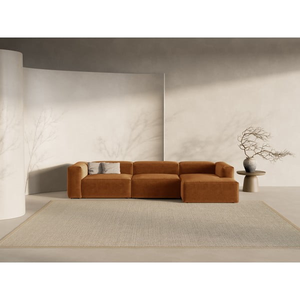 Ķieģeļu sarkans stūra dīvāns (ar labo stūri/ar zvilni) Bergamo – Cosmopolitan Design-image-1