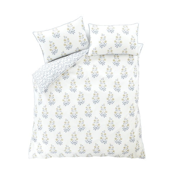 Balta divguļamā damasta gultas veļa 200x200 cm Eloise Floral – Bianca