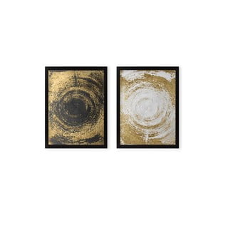 2 gleznu komplekts Tablo Center Circles Golden