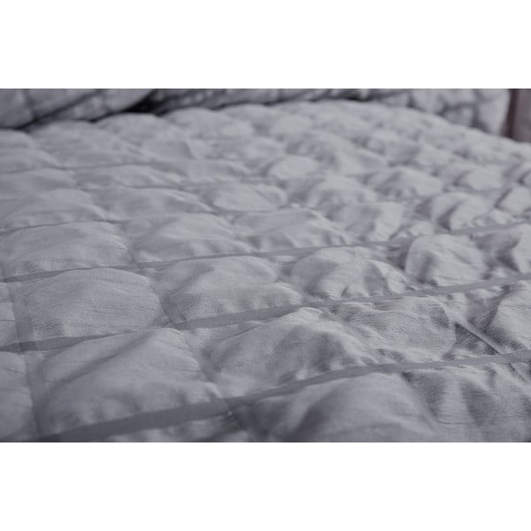 Melna/pelēka vienguļamā gultas veļa no krepa auduma 140x200 cm Naomi – My House-image-1