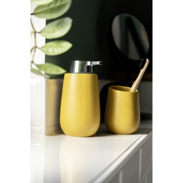 Dzeltena keramikas krūze zobu birstei Badi – Wenko-image-2