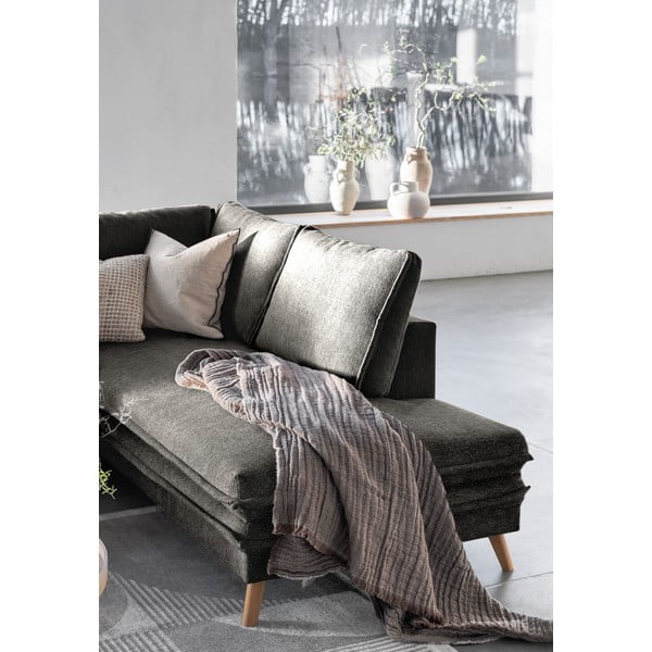 Tumši pelēks salokāms stūra dīvāns (ar labo stūri) Charming Charlie – Miuform-image-4