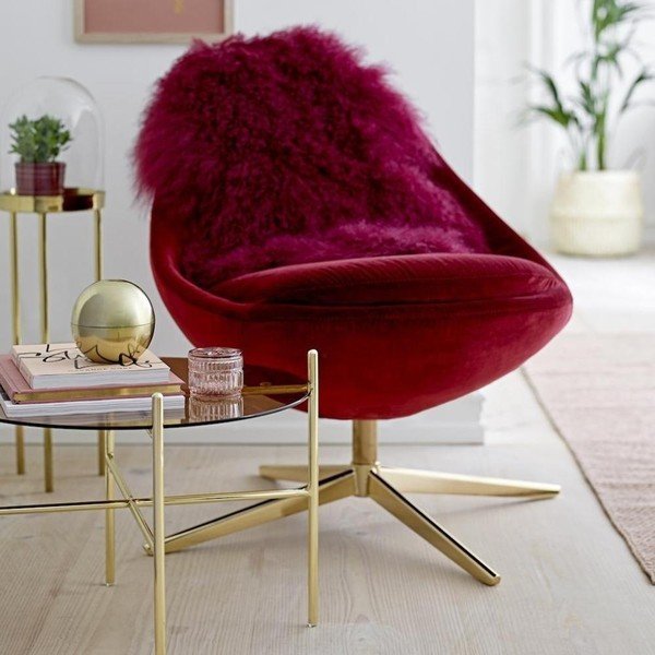 Tumši sarkana mongoļu jēra āda Bloomingville Mongolian-image-1