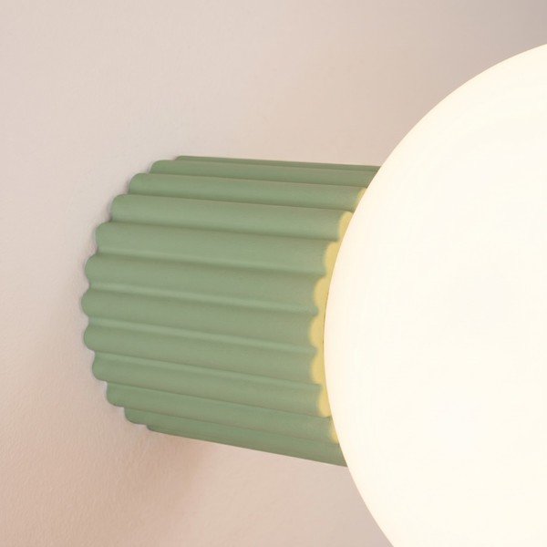 Salvijas zaļa sienas lampa no opāla stikla ø 12 cm Orbital – Sollux-image-3