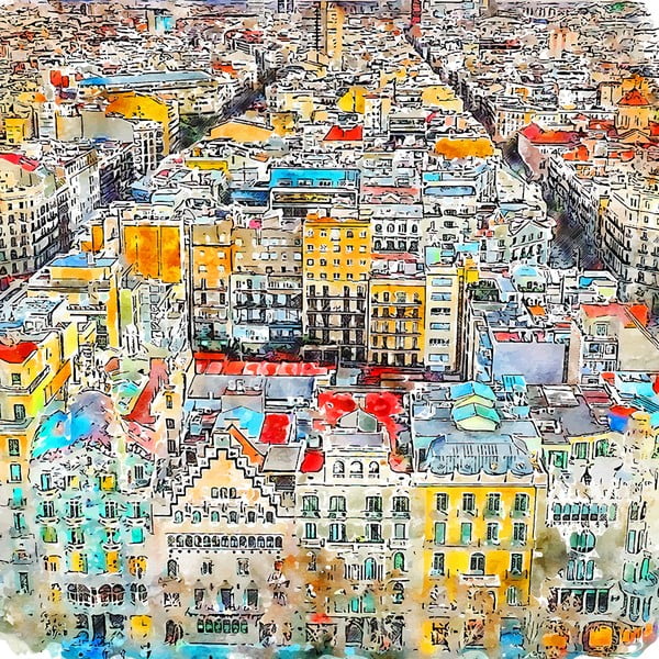 Glezna 30x30 cm Barcelona – Fedkolor