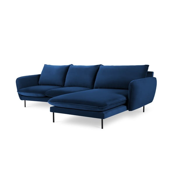 Zils samta stūra dīvāns (labais stūris) Vienna – Cosmopolitan Design