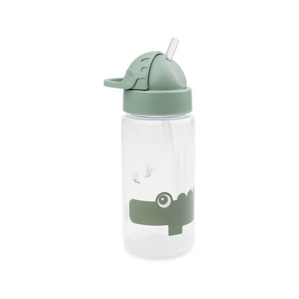 Zaļa bērnu pudele ar salmiņu Done by Deer Croco, 350 ml-image-1