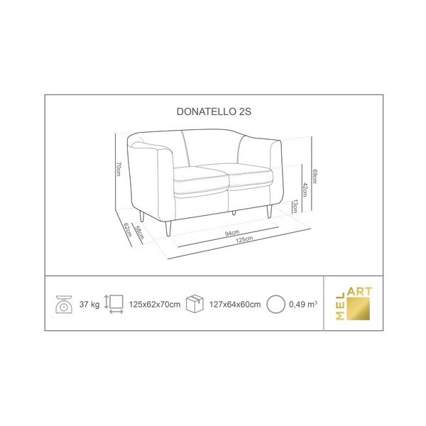 Bēšs samta dīvāns Kooko Home Glam, 125 cm-image-1