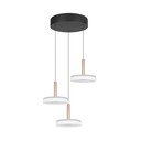 Melnbalta/zelta krāsas LED piekaramā lampa ar regulējamu spilgtumu un stikla abažūru ø 35 cm Celeste – Trio