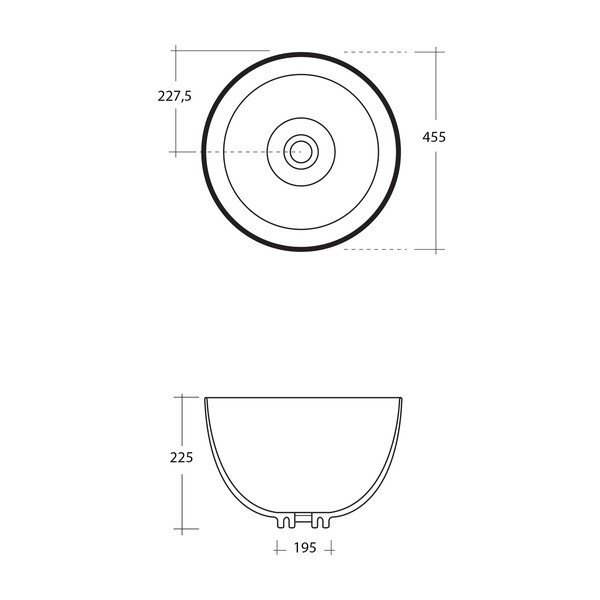 Balta keramikas apaļa izlietne ø 45,5 cm Dome – Sapho-image-3