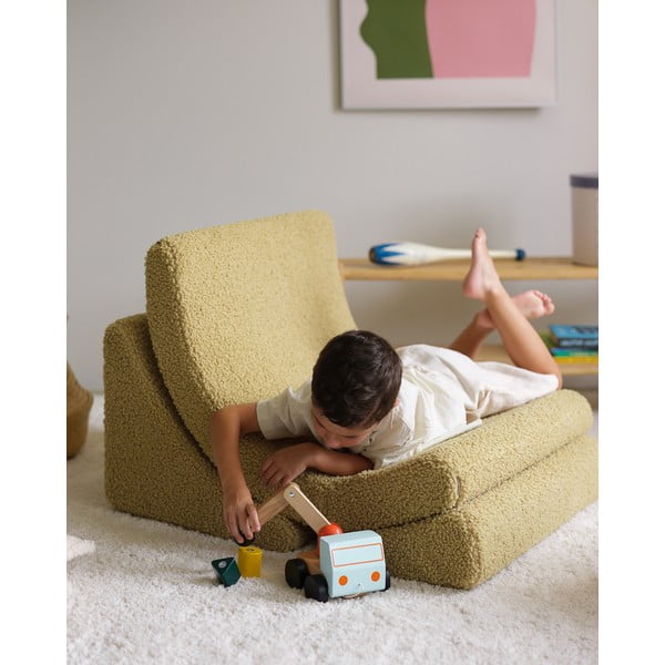 Zaļš bērnu atpūtas krēsls no buklē auduma Moon – Wigiwama-image-4