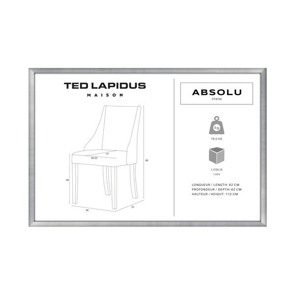 Zils krēsls ar tumši brūnām dižskābarža koka kājām Ted Lapidus Maison Absolu-image-3