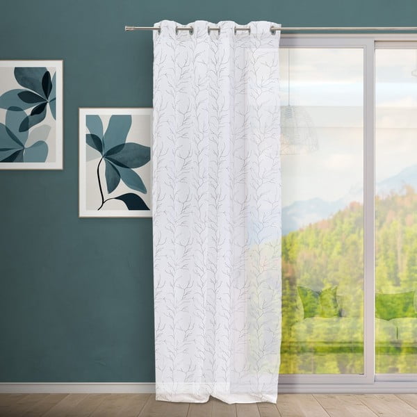 Balts/pelēks dienas aizkars 140x260 cm Coral – Casa Selección-image-1