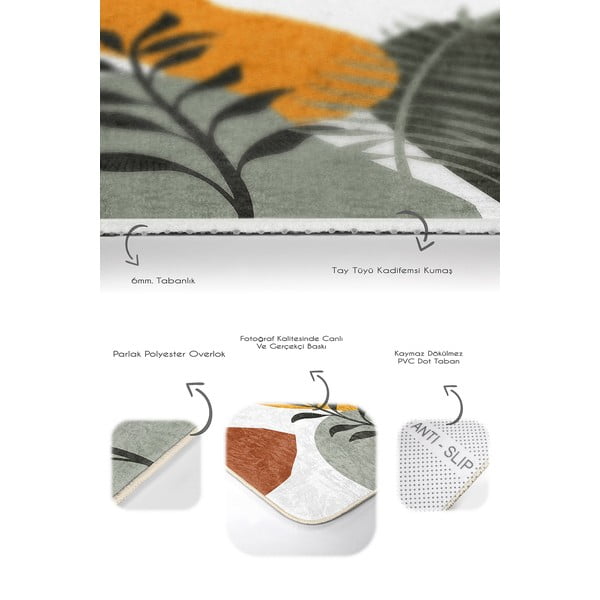 Zaļi samta vannas istabas paklājiņi (2 gab.) 60x100 cm Illustrated Autumn – Mila Home-image-3