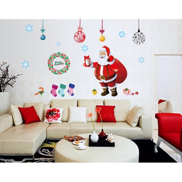 Ziemassvētku uzlīmes Ambiance Santa, Balls and Tree-image-1