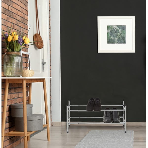 Sudraba krāsas metāla izvelkams apavu statīvs – Premier Housewares-image-1