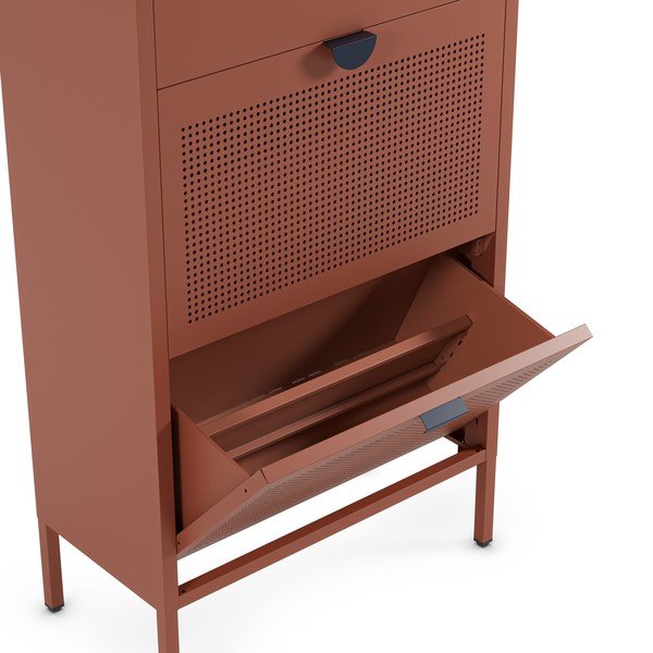 Terakotas oranžs metāla apavu plaukts 60x110x30 cm Sayla – Marckeric-image-2