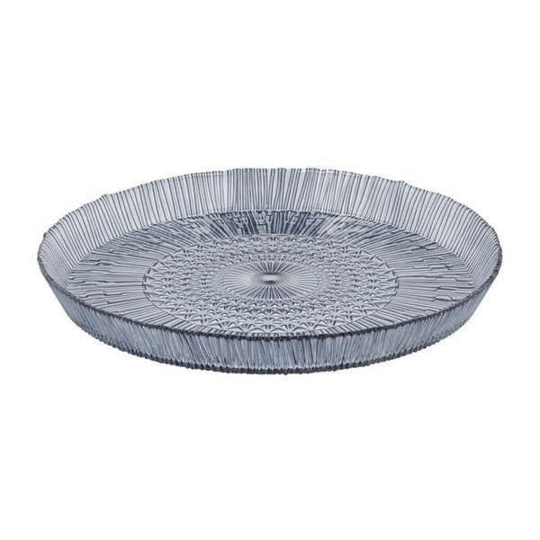 Zils stikla servēšanas šķīvis ø 30 cm Kusintha – Bitz