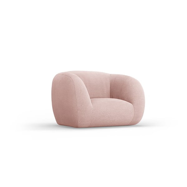 Gaiši rozā atpūtas krēsls no buklē auduma Essen – Cosmopolitan Design