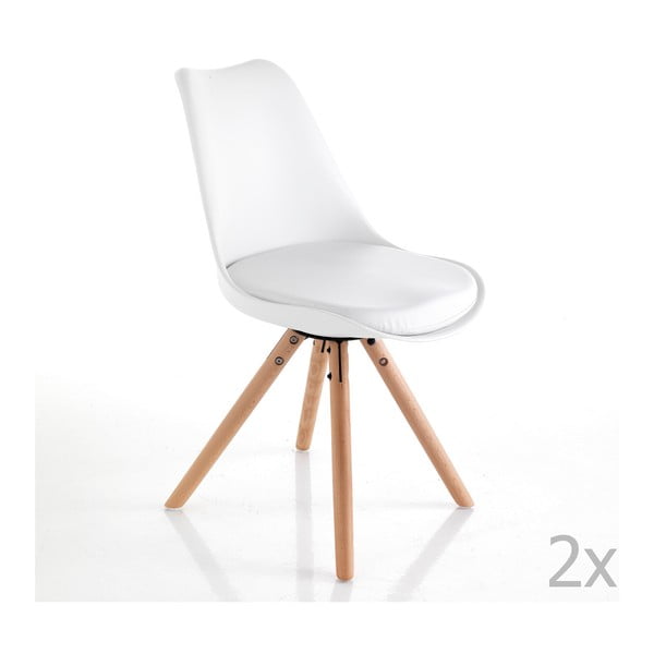 2 baltu Tomasucci Kiki Wood ēdamistabas krēslu komplekts