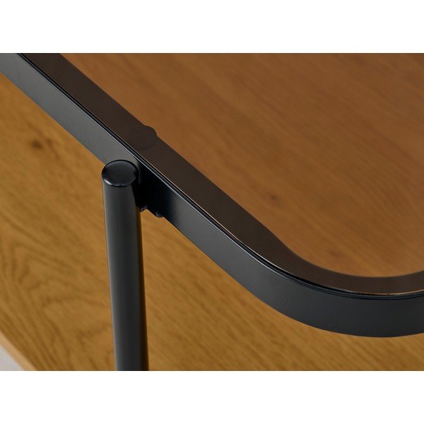 Dabīga toņa žurnālgaldiņš ar stikla galda virsmu 60x120 cm Hassel – Unique Furniture-image-3