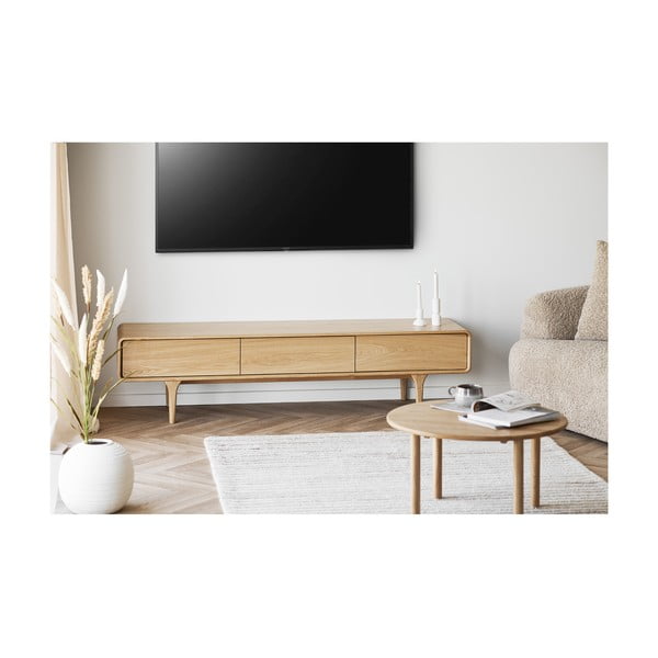 Dabīga toņa ozola masīvkoka apaļš žurnālgaldiņš ø 70 cm Jena – House Nordic-image-4