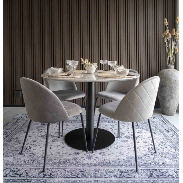 Apaļš ēdamgalds ar marmora imitācijas galda virsmu ø 110 cm Bolzano – House Nordic-image-1