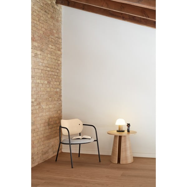 Gaiši pelēks atpūtas krēsls ar oškoka imitāciju Eclipse – Teulat-image-1