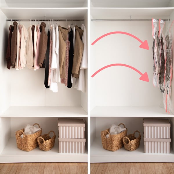 Vakuuma maisi apģērbam (4 gab.) Hanging Vacuum M/L – Compactor-image-1