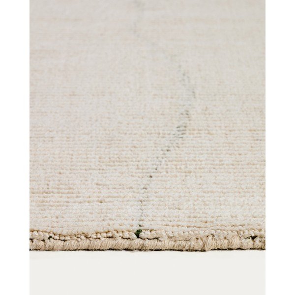 Krēmkrāsas ar rokām darināts paklājs no kokvilnas maisījuma 230x160 cm Lisdan – Kave Home-image-3
