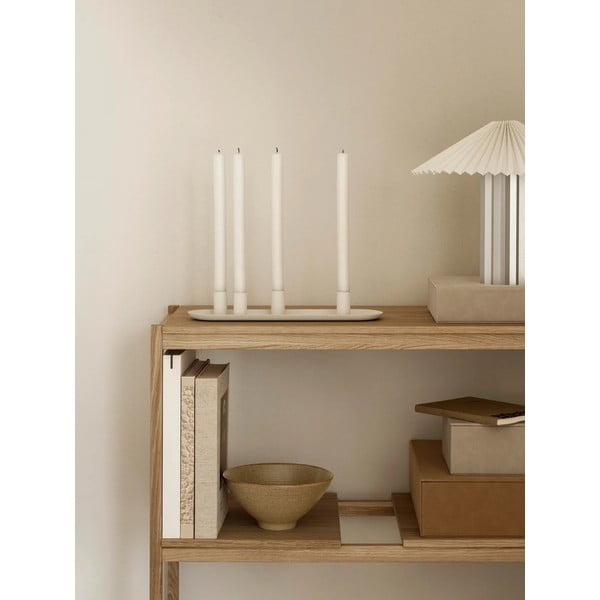 Balta/sudraba krāsas galda lampa ar regulējamu spilgtumu un auduma abažūru (augstums 36 cm) Taite – Blomus-image-3