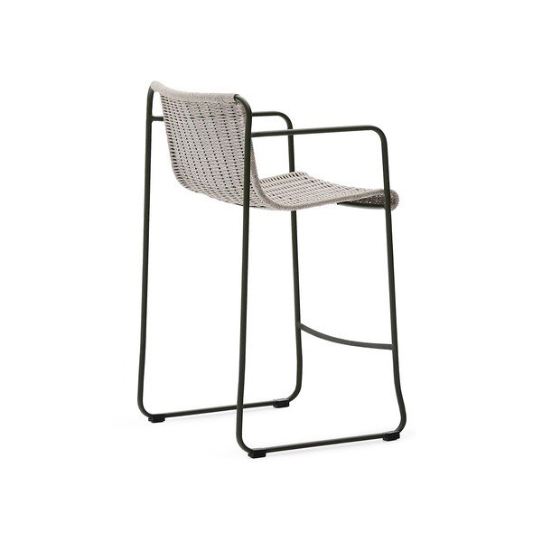 Dūmakaini zaļš metāla dārza bāra krēsls Maurina – Kave Home-image-4