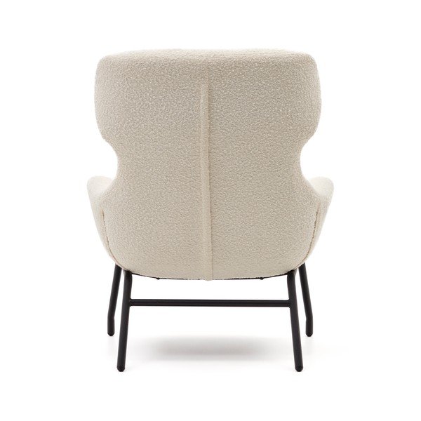 Krēmkrāsas atpūtas krēsls no buklē auduma Belina – Kave Home-image-3