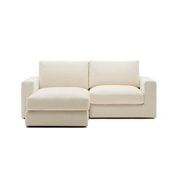 Bēšs stūra dīvāns no šenila auduma (ar kreiso stūri/ar zvilni) Alea – Kave Home