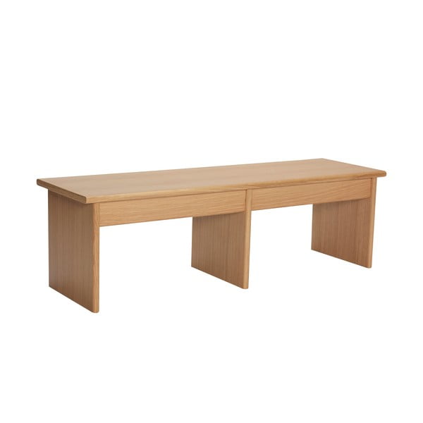 Dabīga toņa TV galdiņš ar ozolkoka imitāciju 99x30 cm Doppio – Hübsch-image-2