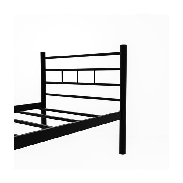 Melna metāla vienvietīga gulta ar redelēm 90x200 cm K70 – Kalune Design-image-4