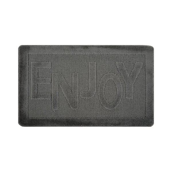 Antracīta pelēks vannas istabas paklājiņš 60x100 cm Enjoy – Foutastic