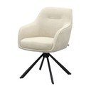 Krēmkrāsas polsterēts ēdamistabas krēsls ar roku balstiem Avola – Unique Furniture