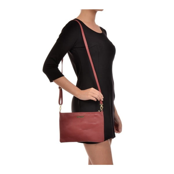 Sarkana ādas rokassomiņa Anna Luchini Kate-image-4