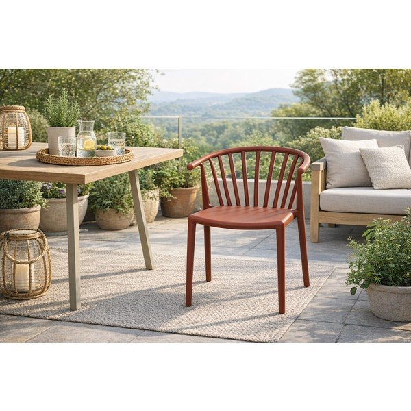 Brūns plastmasas dārza krēsls Capri – Bonami Essentials-image-1